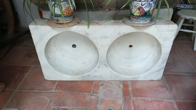 Lavabo doble de mármol Recoger