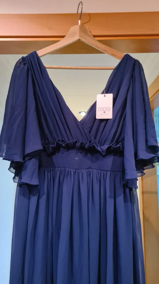 Vestido largo azul Coosy invitada