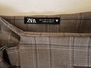 Minifalda Zara cuadros gris y marrón