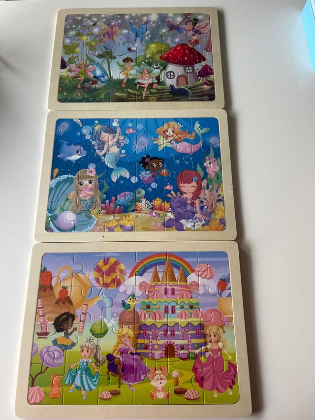 3 Quebra-cabeças Infantis de Madeira 5 € cada um novo