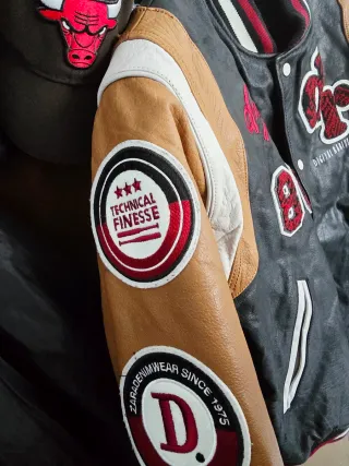 Chaqueta Zara Cuero Negra y Marrón