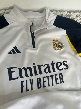 Sudadera Adidas Real Madrid Blanca y Azul