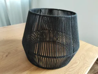 Juego de dos Lámparas de cuerda negra con portalám