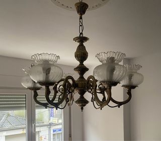 Lámpara de techo antigua dorada