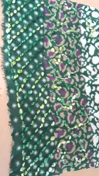 Sciarpa avvolgente in lana fantasia