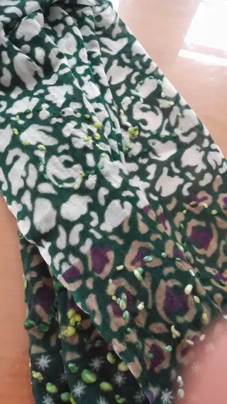 Sciarpa avvolgente in lana fantasia