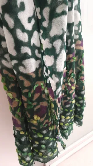 Sciarpa avvolgente in lana fantasia