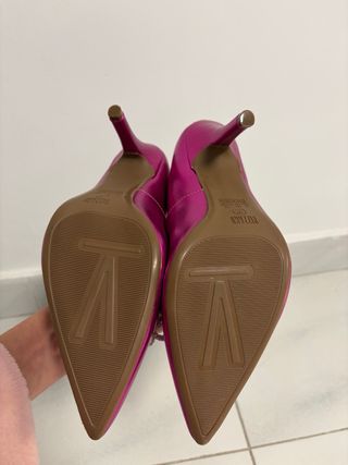 Zapatos Vizzano tacón rosa con lazo