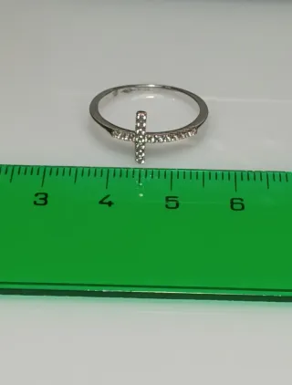Anillo Plata 925 Cruz Circonitas T12