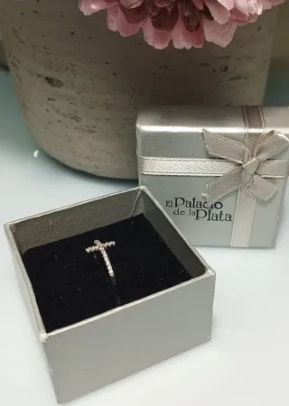 Anillo Plata 925 Cruz Circonitas T12