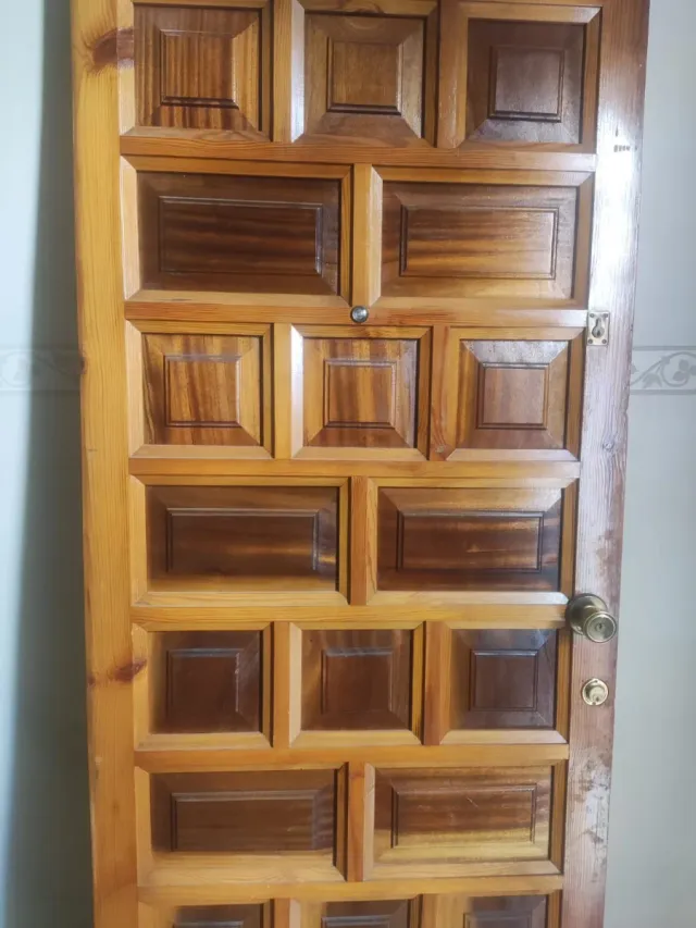 Puerta de madera maciza de entrada