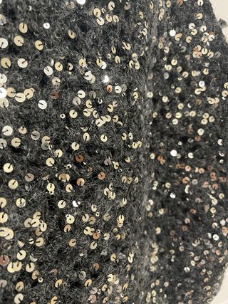 Top lentejuelas Zara negro/plata