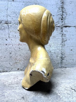 Busto scultura femminile in gesso – stile accademico vintage – 43 cm