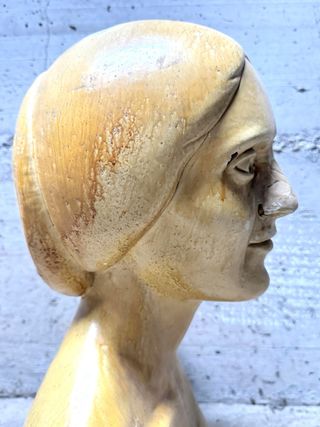 Busto scultura femminile in gesso – stile accademico vintage – 43 cm