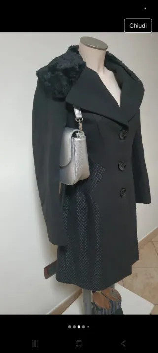 Cappotto Smo'h Wil misto lana nero S