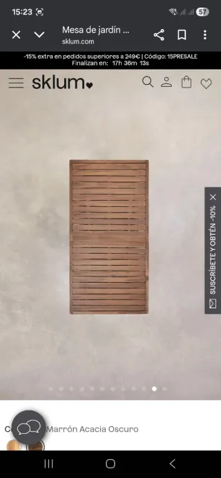 Mesa de jardín extensible madera de la marca Sklum