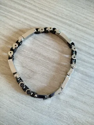 Bracciale Uomo Rosso Amante Nero Argento