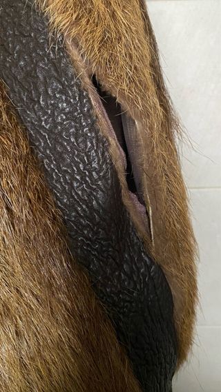 Bomber Piel Combinada Marrón