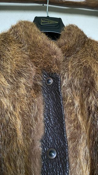 Bomber Piel Combinada Marrón