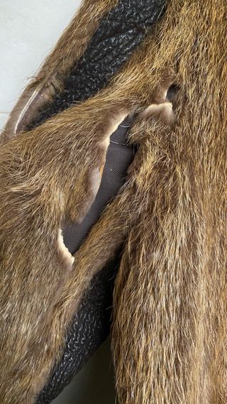 Bomber Piel Combinada Marrón