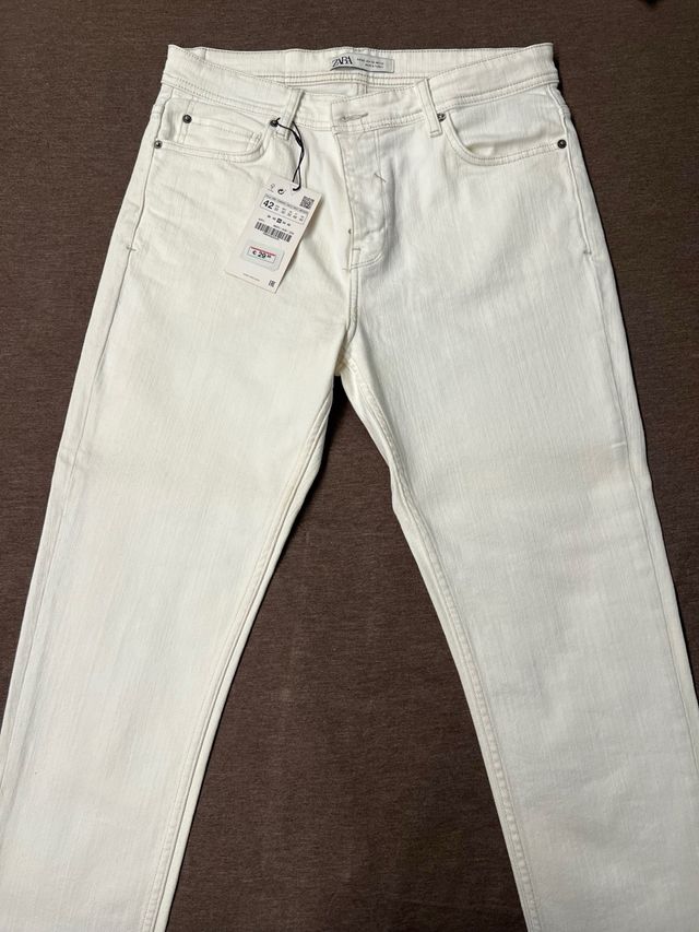 Vaqueros Zara Hombre Talla 42 Blanco