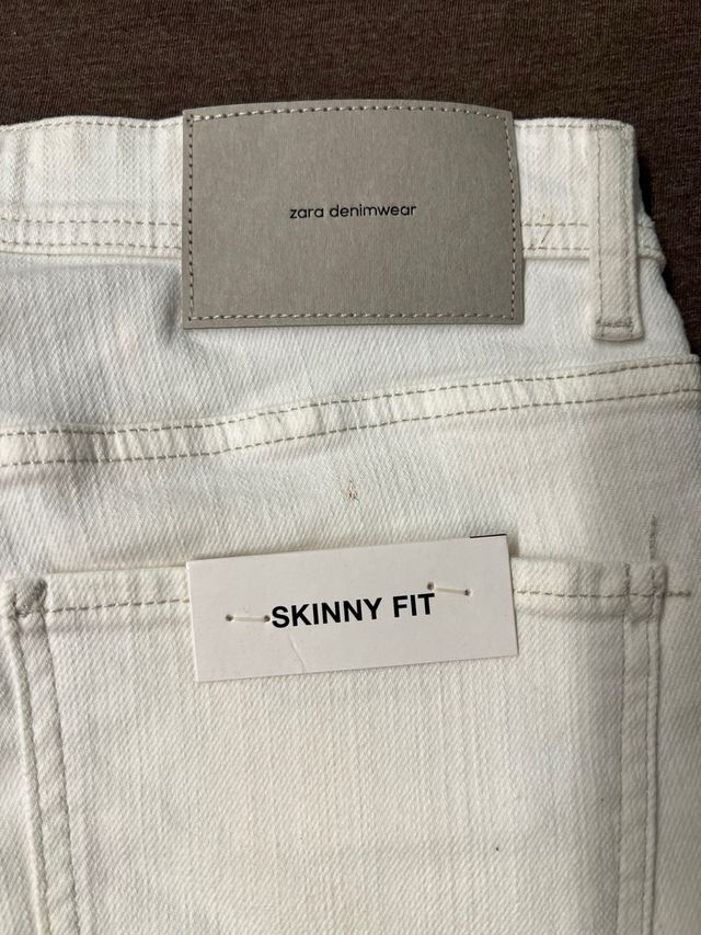 Vaqueros Zara Hombre Talla 42 Blanco