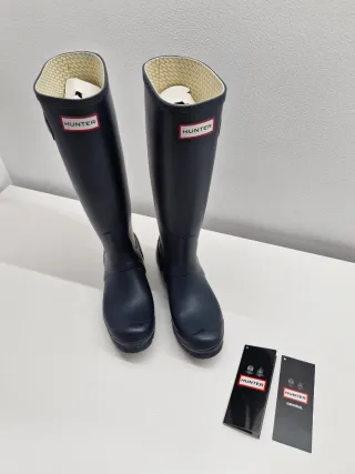 Botas de agua Hunter azul marino talla 37 con caja