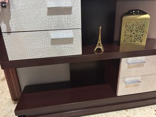 Mueble recibidor moderno madera y blanco