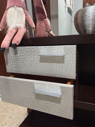 Mueble recibidor moderno madera y blanco