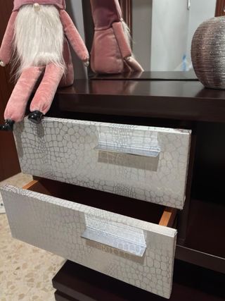 Mueble recibidor moderno madera y blanco