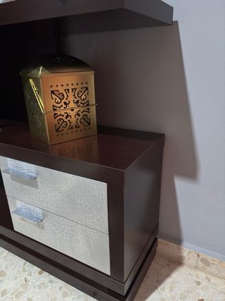 Mueble recibidor moderno madera y blanco