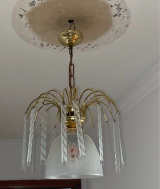 Lámpara de techo pequeña dorada