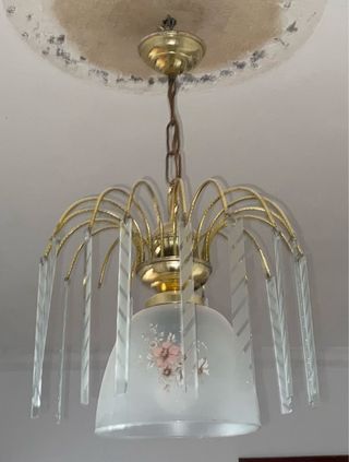 Lámpara de techo pequeña dorada