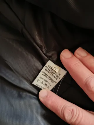 Giacca lunga in pelle nera