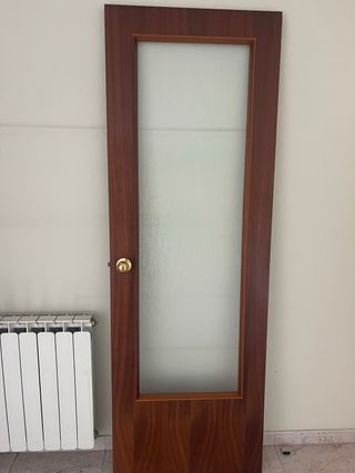 Puerta madera 208x72 con cristal