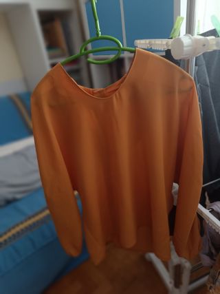 Camisa vintage ocre manga japonesa casi nueva