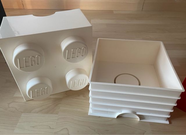 Cajas Almacenamiento Lego 4 en forma bloque (2uds)