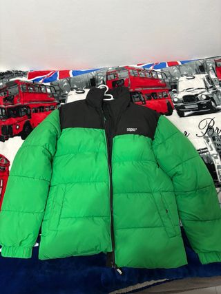 Chaqueta Puffer Snipes Verde y Negra