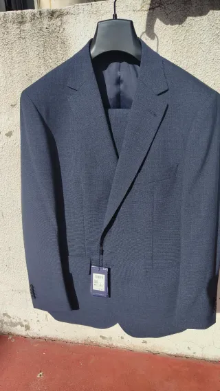 Traje chaqueta Dustin azul/gris. Nuevo
