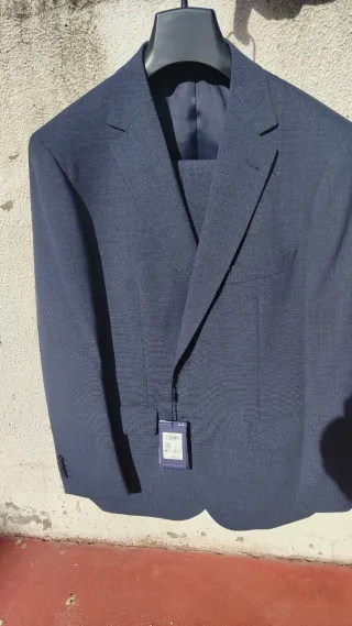 Traje chaqueta Dustin azul/gris. Nuevo