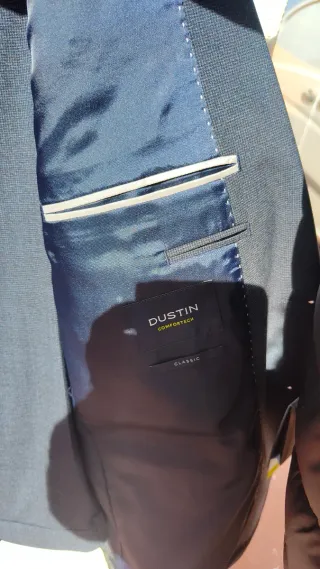 Traje chaqueta Dustin azul/gris. Nuevo