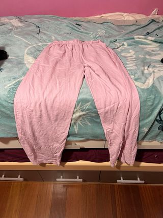 Pantalones de lino rosas