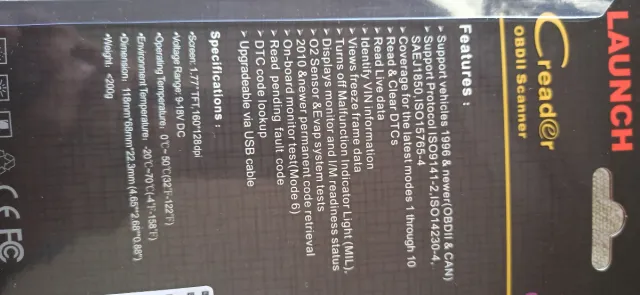 Launch Creader 3001 OBDII Lector Diagnóstico