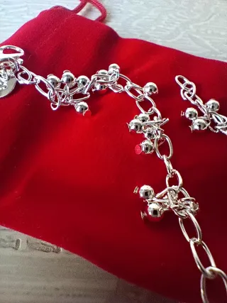 Conjunto pendientes y pulsera plata