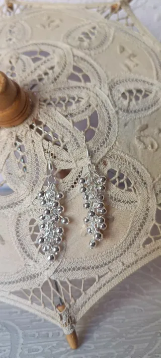 Conjunto pendientes y pulsera plata