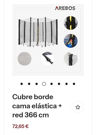 AREBOS Cubre borde + Red cama elástica 366 cm