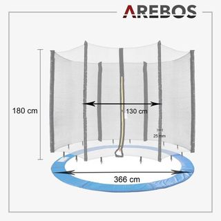 AREBOS Cubre borde + Red cama elástica 366 cm