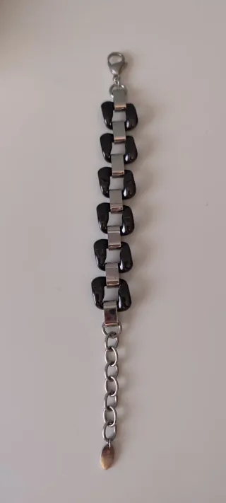 Pulsera Lotus Negra y Plateada