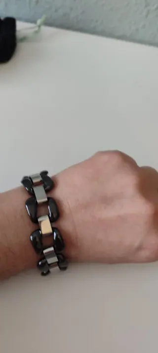 Pulsera Lotus Negra y Plateada