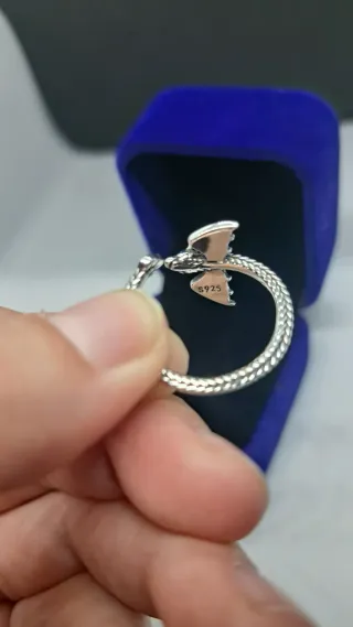 Anillo Dragón Ajustable Alas Azul Morado